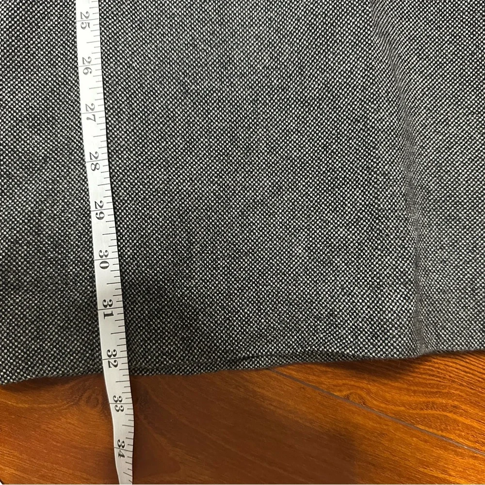 DKNY Gray Wool-Blend Herringbone Dress Pants | Size 16 | Wide Leg | Lined - Picture 5 of 9